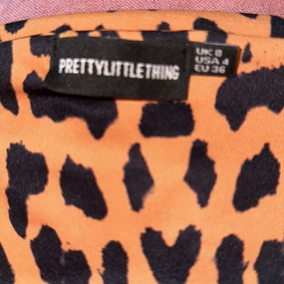 Pretty little Things Orange Cheetah Print High Waisted High Leg Bikini - Picture 7 of 7